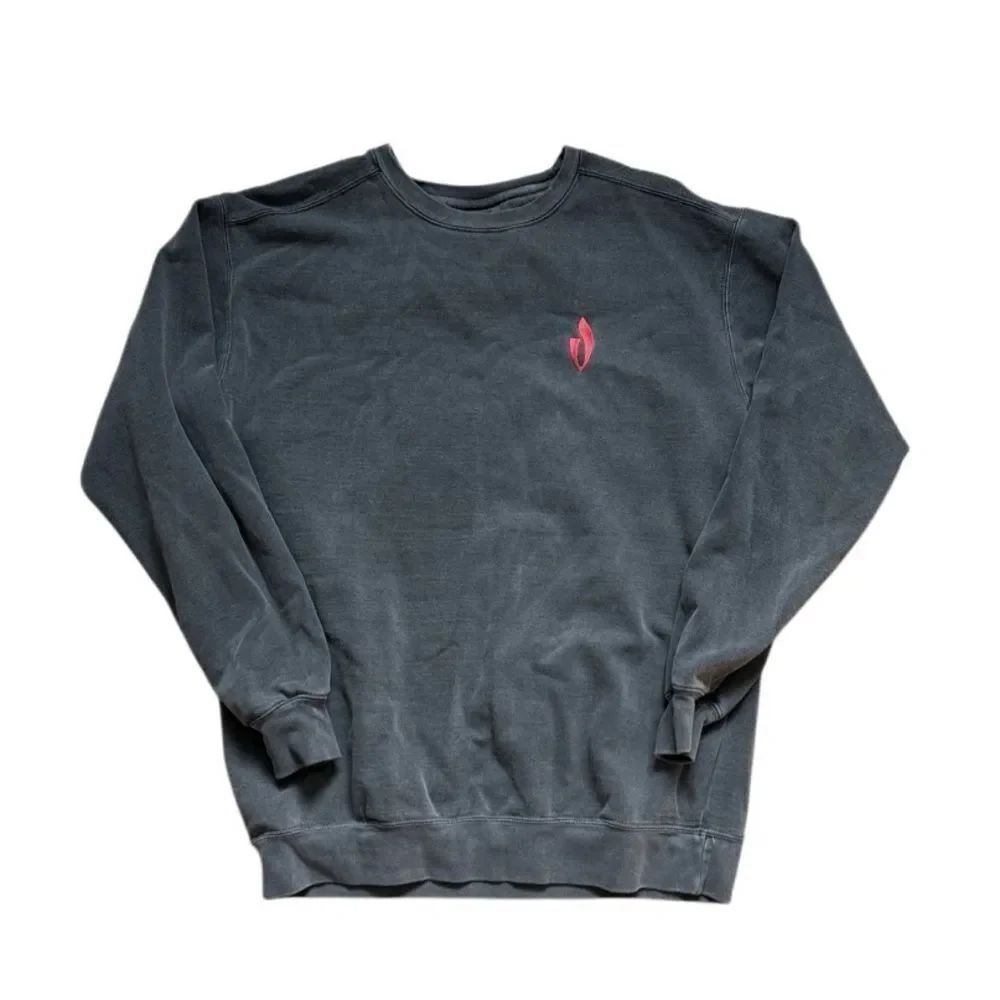Comfort Colors Grey Crew neck Pullover Embroidered Chest Logo Medium
